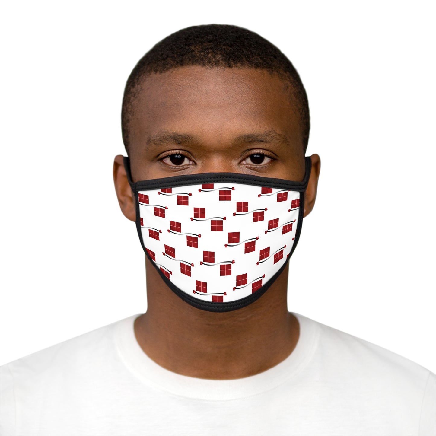 All Over Windows Stylish Mixed-Fabric Face Mask with Geometric Design - Comfortable and Breathable