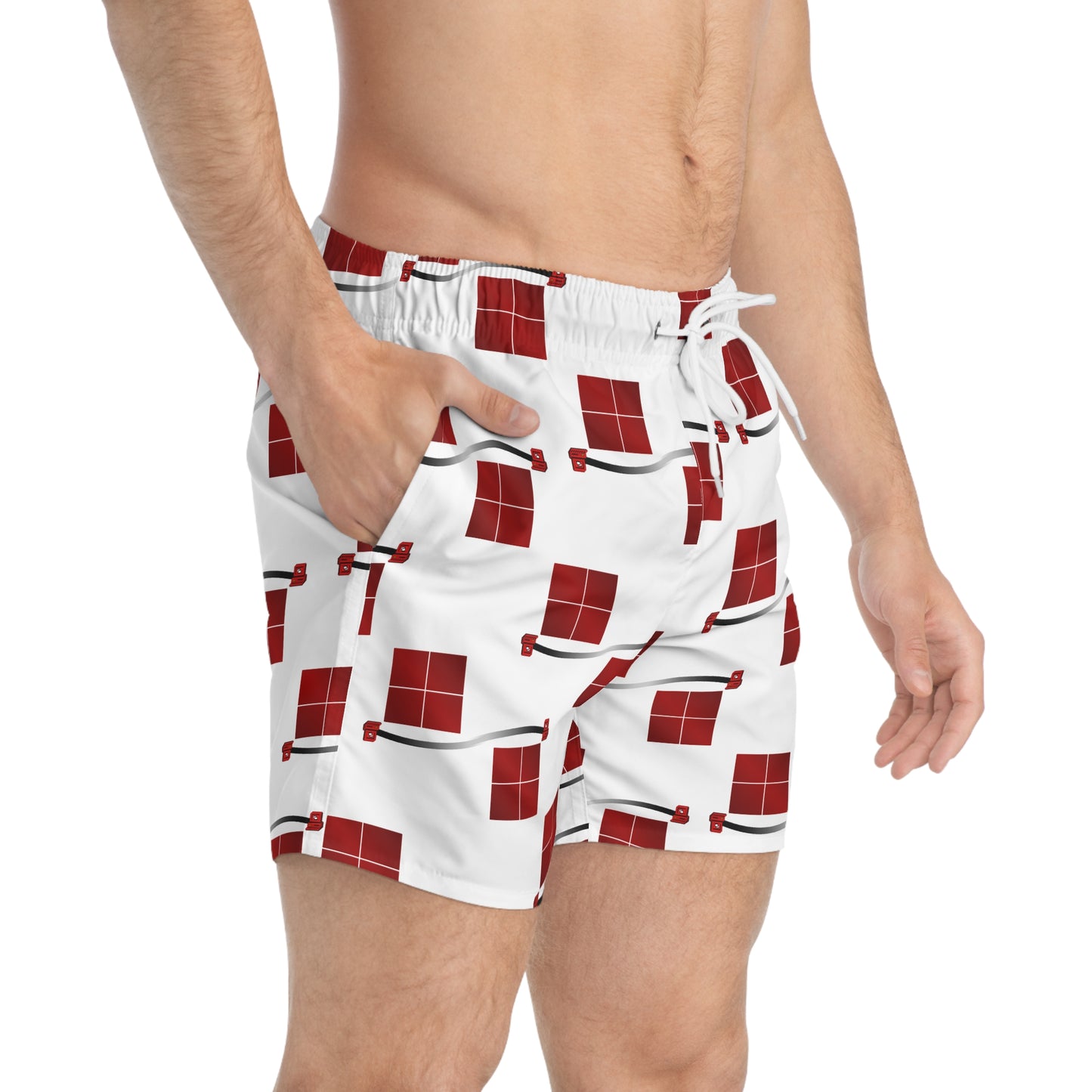 All Over Windows Geometric Swim Trunks | Stylish Beach Wear for Summer Fun